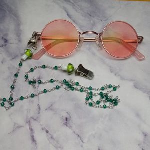 Green Witch Cottagecore Vibes Green Mushroom Glasses Chain